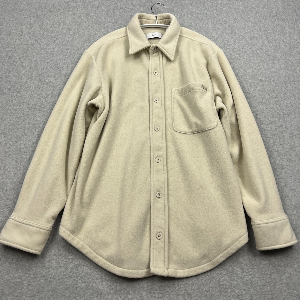 Aritzia Tna Sno Polar Button-Up Womens Medium Cream Polartec Fleece Shirt Jacket